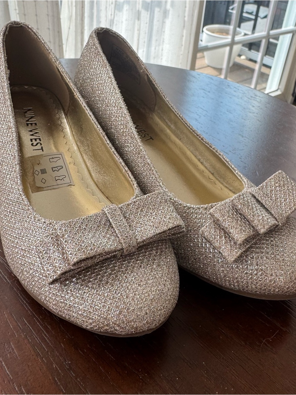 Nine West Glittery Rose Heels with Bow